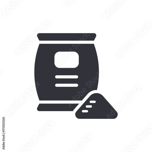 Grain Bag With Loose Pile Simple Vector Illustration Icon