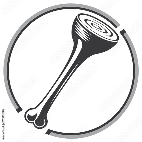 Stylized cross-section marrow bone graphic inside a segmented circular frame icon.