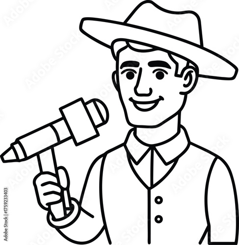 cartoon cowboy with a gun