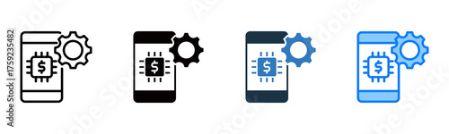 Fintech icon multiple style 