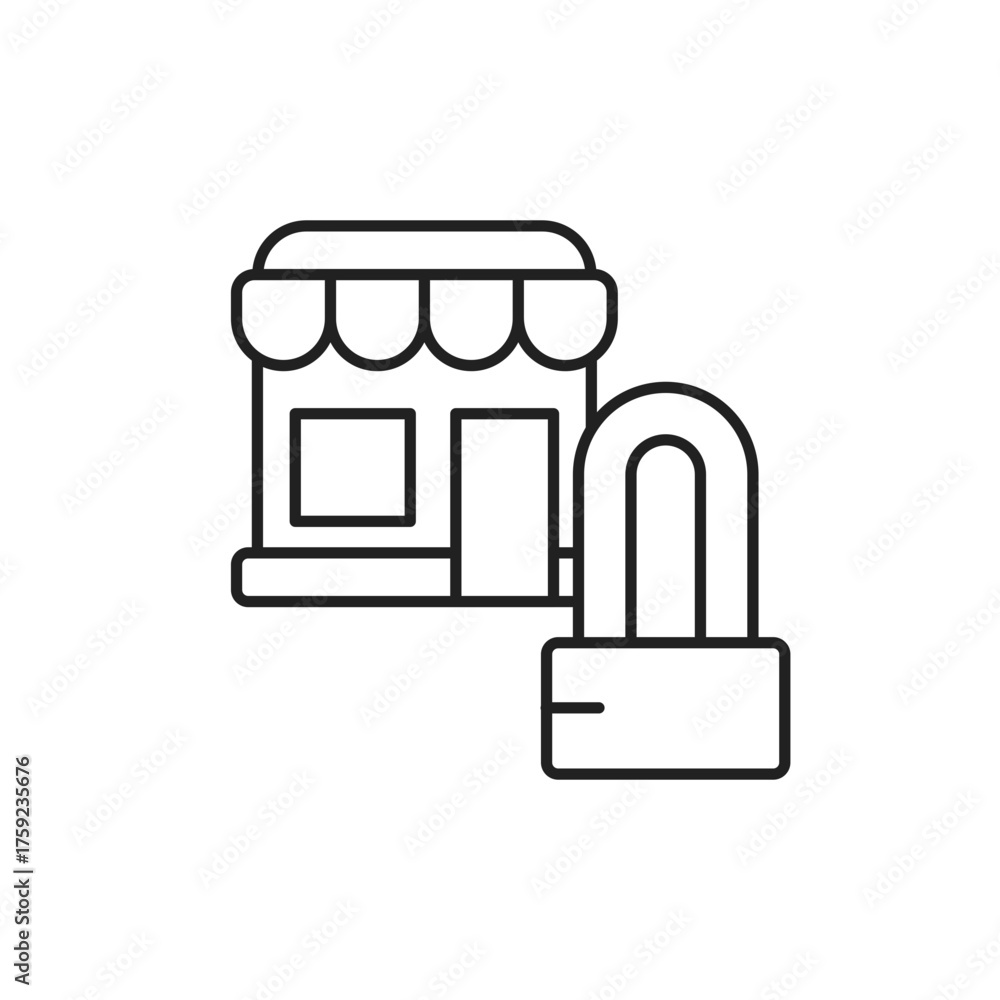 Obraz premium Secure Icon, Safe Storefront UI for SaaS Startups.