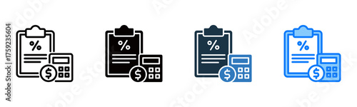 Tax icon multiple style 