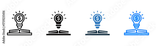 Financial Literacy icon multiple style 