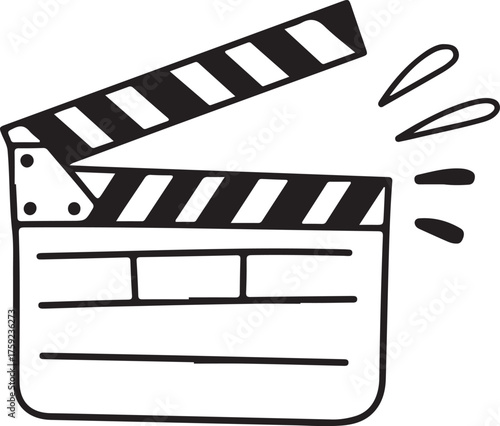 Doodle of a clapperboard with splashes