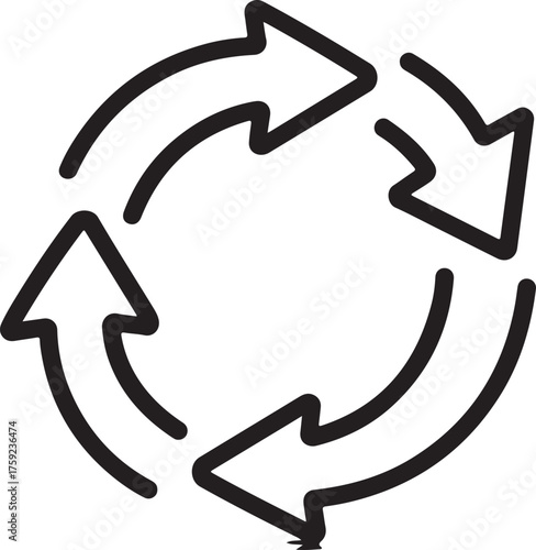Hand drawn circular arrows indicating a cycle or process