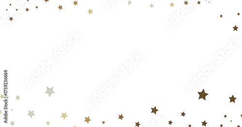 Gold and Beige Stars on Whi...
