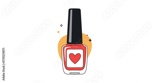 Discover the allure of passionate red nail polish adorned with a charming heart design, perfect for expressing your love and style.