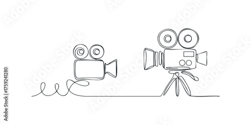 Two continuous line drawing cameras