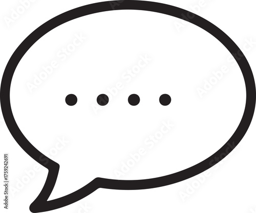 Simple outline speech bubble icon with ellipsis dots symbolizing conversation or thought