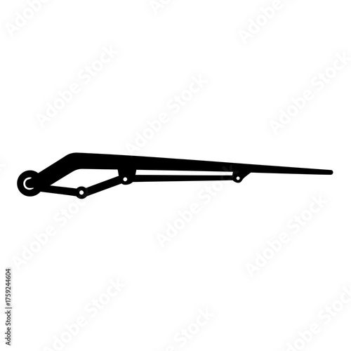 black and white silhouette vector icon of Car wipers on white background