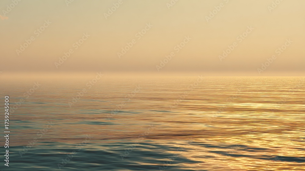 Obraz premium Tranquil Evening Seascape with Calm Waters and Soft Golden Light at Dusk