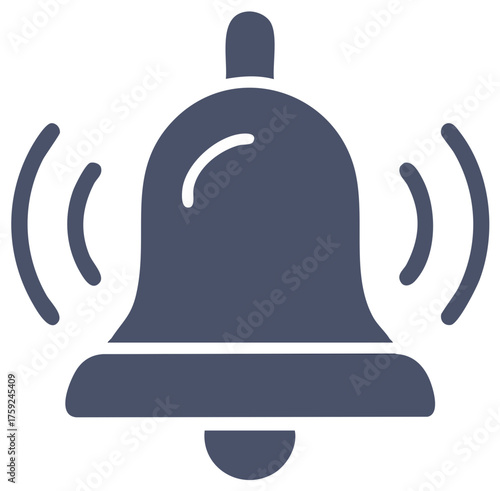 Ringing Bell Icon Concept Illustration of Notification Signal Graphic