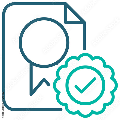 License Outline Blue Icon
