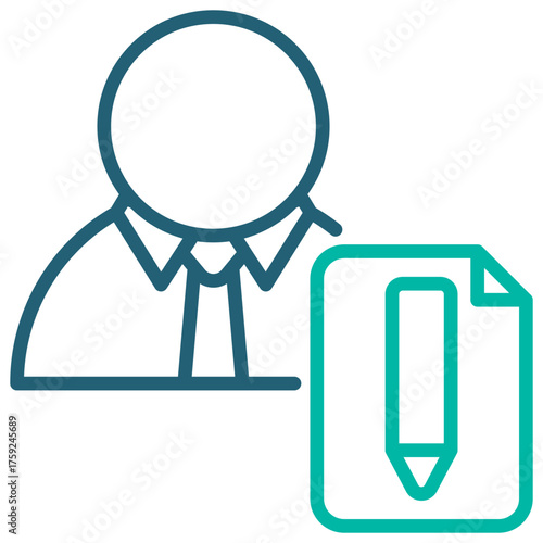 Officer Outline Blue Icon