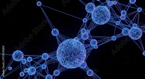 Abstract Network of Connected Spheres and Lines