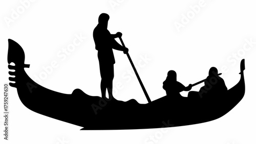 Romantic gondola ride silhouette in Venice, Italy evokes travel and cultural experiences of a lifetime