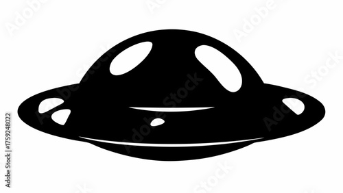 Intriguing flying saucer silhouette design for sci-fi projects, alien invasion art, or space exploration themes