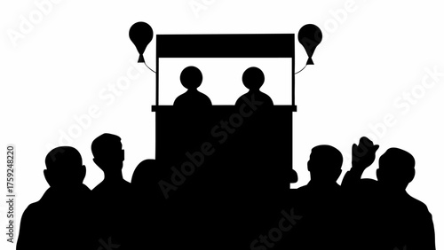 Engaging event with attendees interacting at a booth, creating community and excitement for product launch