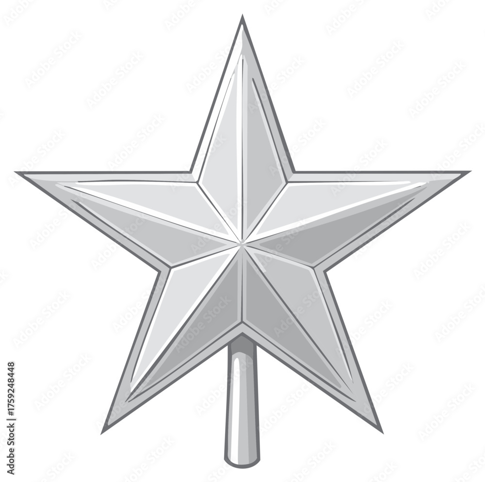 Obraz premium Sparkling Silver Star Graphic Element with Shimmering Facets Perfect for Holiday Decorations