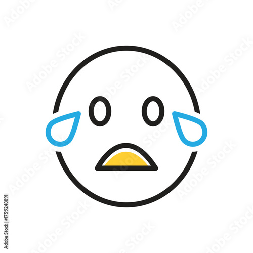 Multi color icon for cry