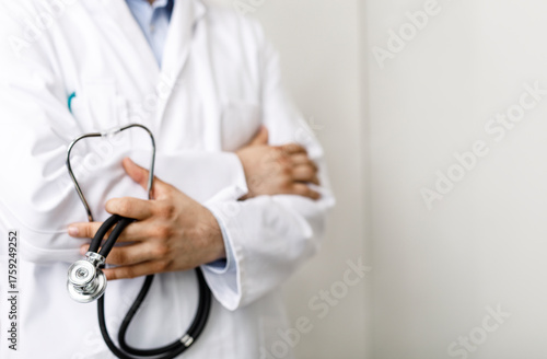 Close-up of a doctor in a w...