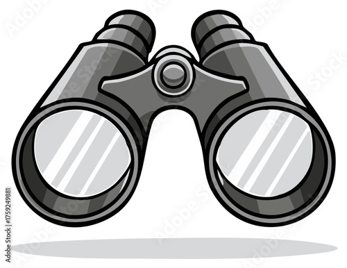 Binoculars illustration viewing equipment drawing optical instrument eye gear
