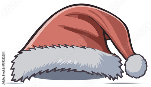 Festive Holiday Hat with Fur Trim for Christmas Celebration, Santa Claus Costume