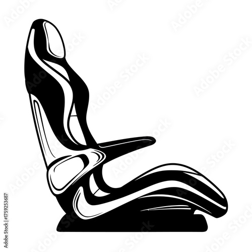 vector icon black and white silhouette of a car seat on a white background