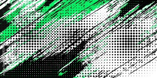 Dynamic sports themed background with geometric shapes and vibrant green. High quality sport background with trendy style, perfect for sports events, poster, banner