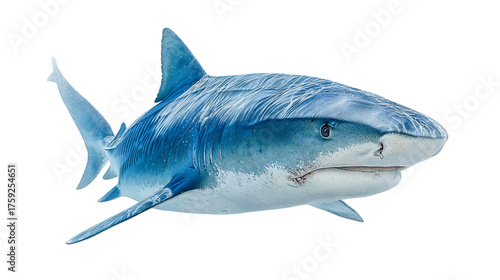 Realistic Illustration of a Shark Swiming in Clear Ocean Waters