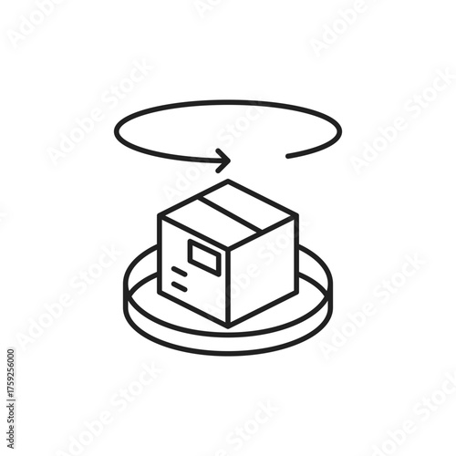 Return Icon, Product Package Presentation Asset for SaaS.