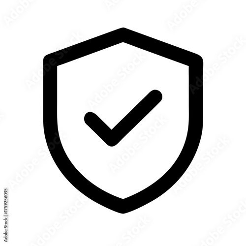 Shield with checkmark icon for security and safety
