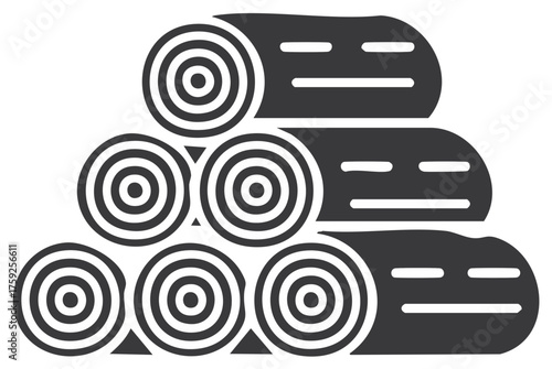 Woodpile Illustration with Logs Firewood Stacked and Organized Neatly
