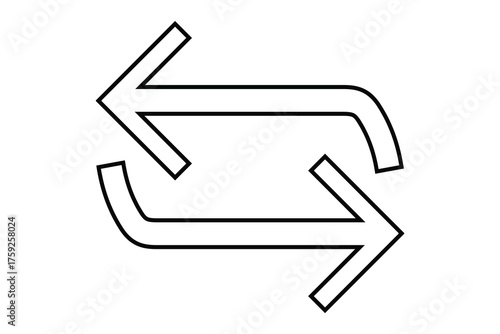 Data transfer arrows icon, left and right arrow symbol icon, exchange data transfer isolated. vector illustration. 