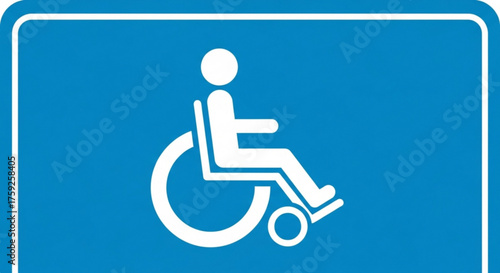 Handicap sign indicating accessibility and inclusion for people with disabilities in a public space