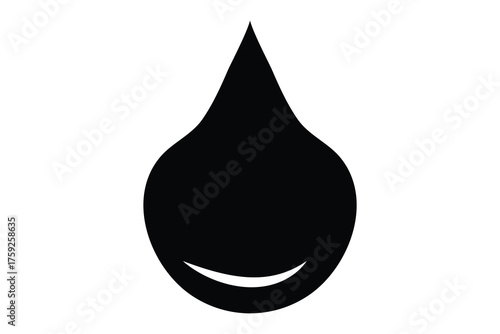 water drop icon, flat water drop icon.