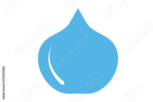 water drop icon, flat water drop icon.