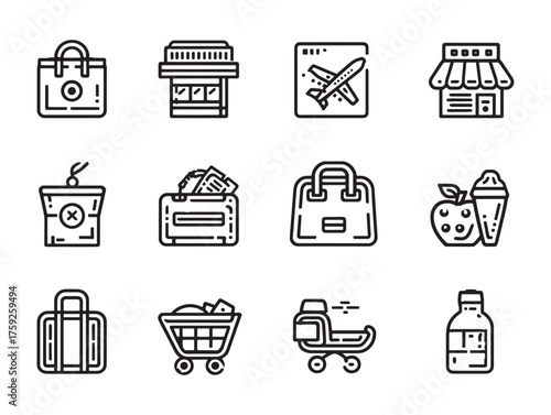 Duty-Free Shopping Line Art Travel Essentials