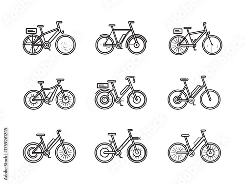 Electric Bike Line Art Future Urban Travel