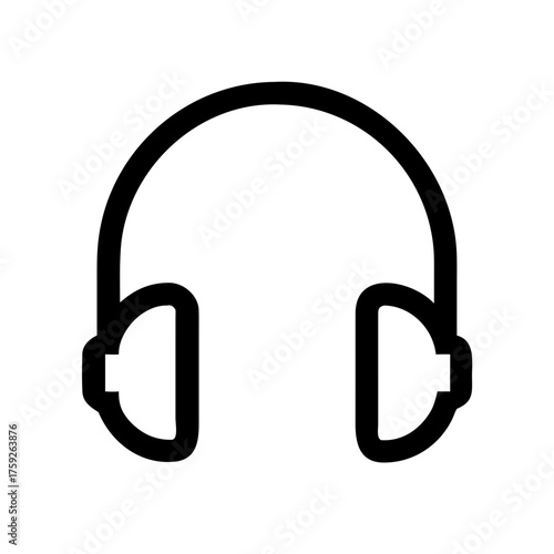 Headphone icon for music and audio concept