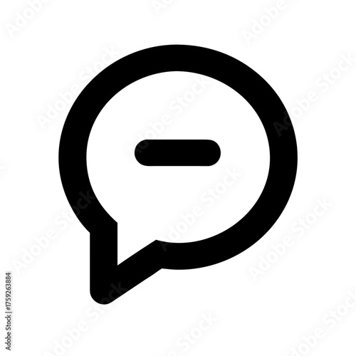 Minus sign in speech bubble, negative feedback