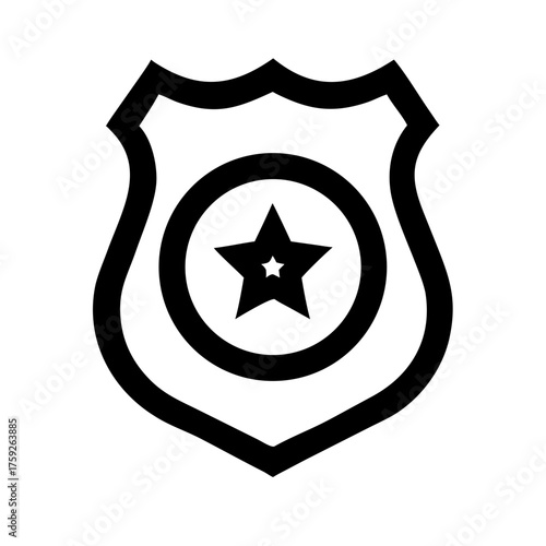 Police badge icon for law enforcement concept