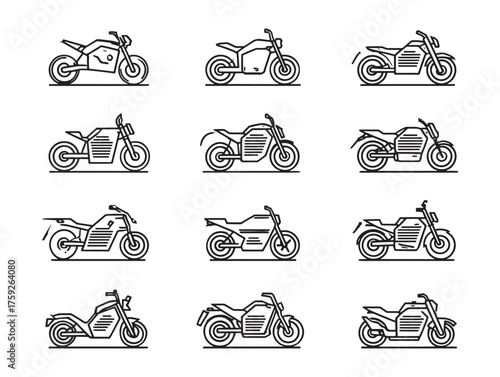Electric Motorcycle Line Art Silent Speed