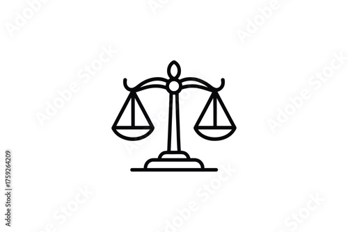 Vector art of scales of justice representing law and order