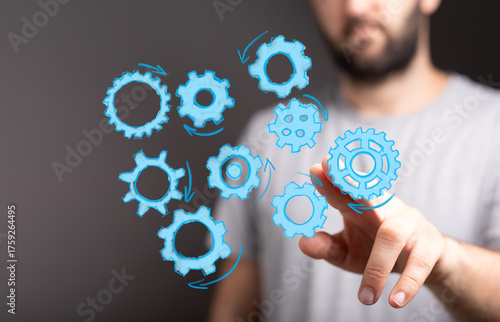 Abstract image of a man int...