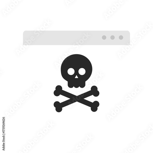 Computer screen with warning error alert icon. Technology, virus, internet problem, malware, hacking, scam, fraud concepts. Flat vector design isolated illustration.