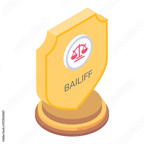 Bailiff Trophy Vector icon which can easily modify or edit