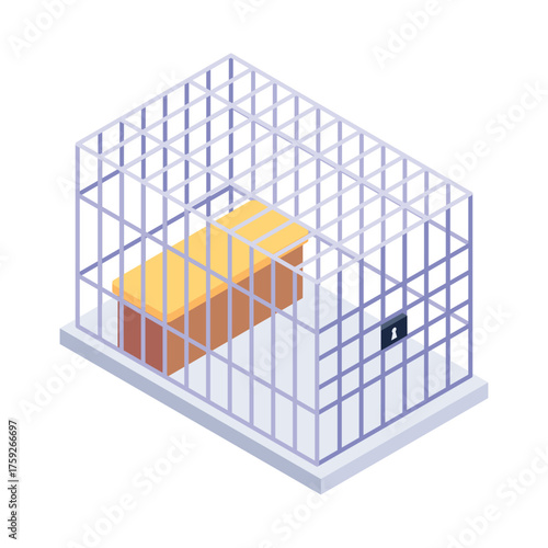 Evidence Cage Vector icon which can easily modify or edit