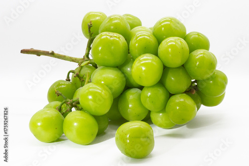 a bunch of large green grapes isolated