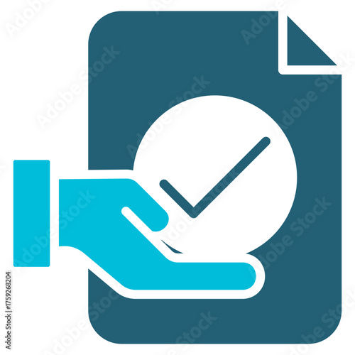 Permit Blue White Icon